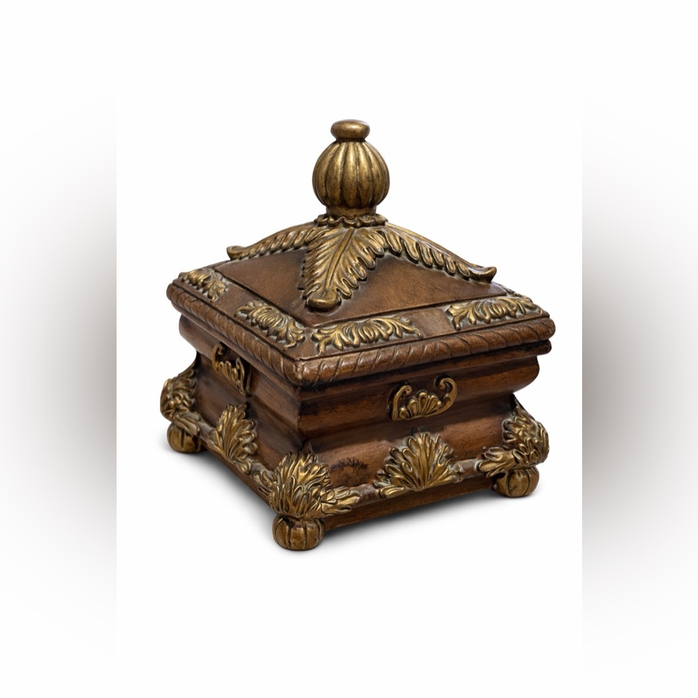 Elegant Gold and Brown Decorative Box